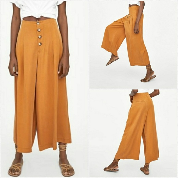 [Zara] high waisted button front wide leg pants - Picture 6 of 6
